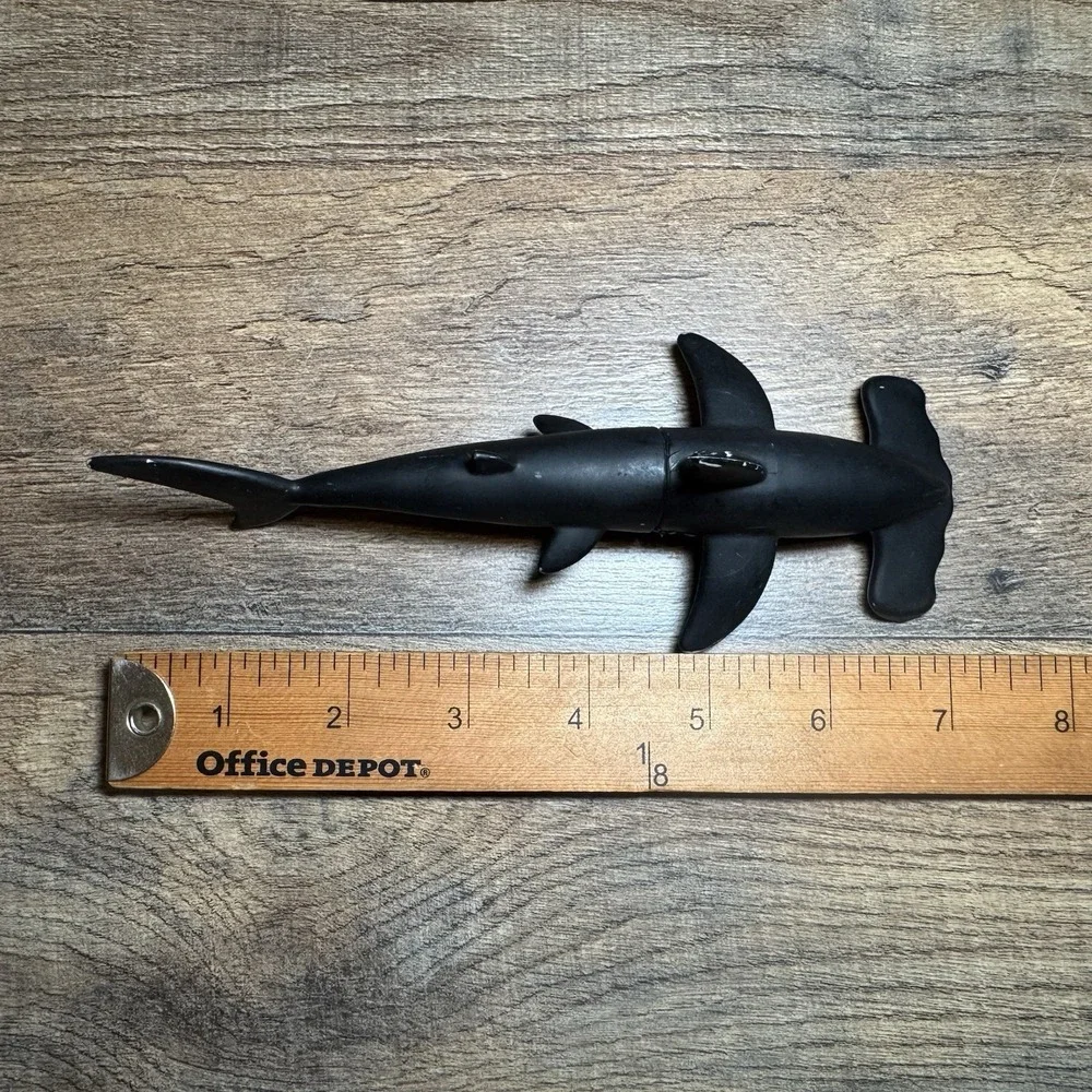 Hammerhead Shark Black Rubber Plastic Toy 7